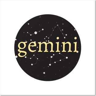 Gemini Zodiac Sign Star Circle Posters and Art